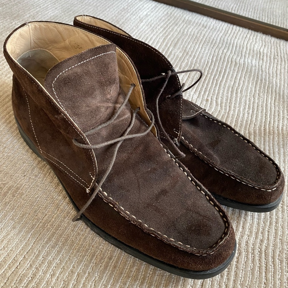 Canali Dark Brown Suede Chukka Boots